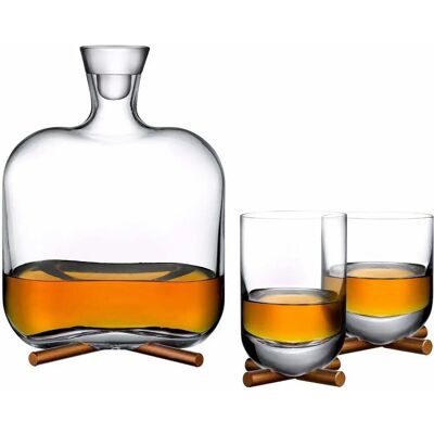 Verre à whisky Nude Glass Camp - Transparent, 470ml, Base en bois - Publicité Verre à whisky Nude Glass Camp - Transparent, 470ml, Base en bois - Publicité