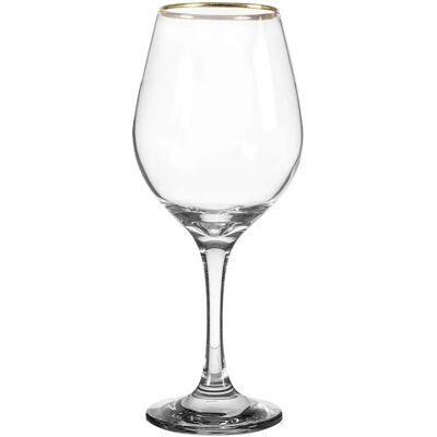 Set 6 Calici Vino Amber Bordo Oro - 46cl Set 6 Calici Vino Amber Bordo Oro - 46cl