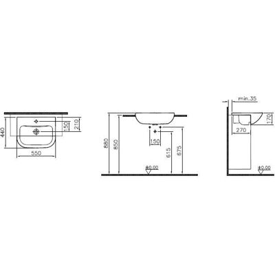 Vitra S20 White Semi-Recessed Basin - washbasin Vitra S20 White Semi-Recessed Basin - washbasin