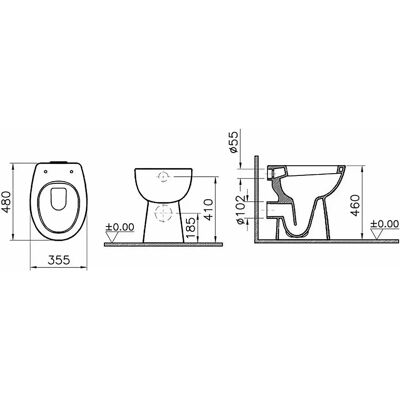 Vitra Conforma - Stand-WC - Weiß - Barrierefrei, 480mm Höhe Vitra Conforma - Stand-WC - Weiß - Barrierefrei, 480mm Höhe