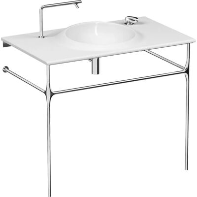 Lave-mains Vitra Istanbul - Fixation murale, 60x100cm, avec trous pour robinet et levier, Blanc - Publicité Lave-mains Vitra Istanbul - Fixation murale, 60x100cm, avec trous pour robinet et levier, Blanc - Publicité