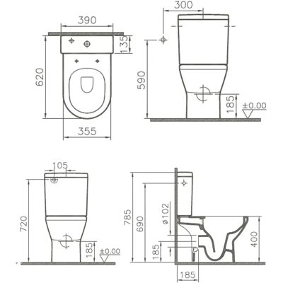Toilettes Integra Vitra - Dos ouvert - Rincée par lavage - Blanc - Publicité Toilettes Integra Vitra - Dos ouvert - Rincée par lavage - Blanc - Publicité