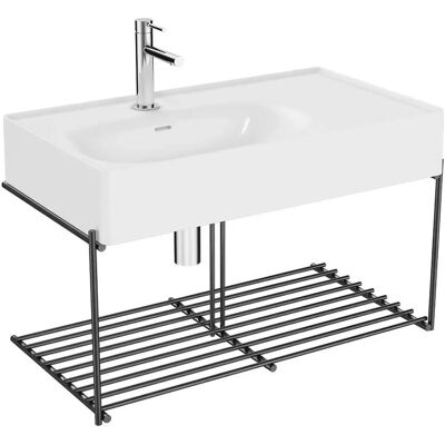 Vitra Equal Waschtisch-Set - 80 cm asymmetrisch, weiß hochglanz Vitra Equal Waschtisch-Set - 80 cm asymmetrisch, weiß hochglanz