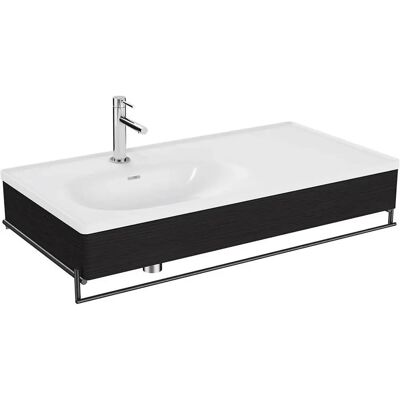 Vitra Equal Möbelwaschtisch-Set - Asymmetrisch, Weiß, Schwarzer Metallhandtuchhalter Vitra Equal Möbelwaschtisch-Set - Asymmetrisch, Weiß, Schwarzer Metallhandtuchhalter