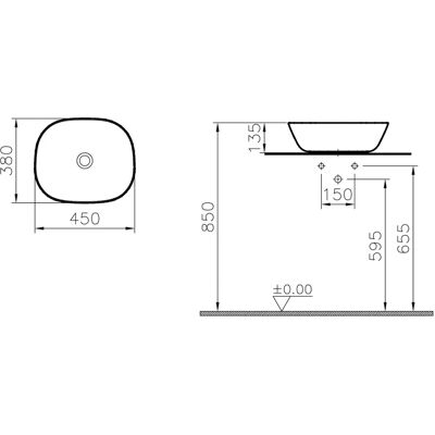 Vitra 7810B401-0016 Lavabo rectangulaire en céramique blanche - Lavabo - Publicité Vitra 7810B401-0016 Lavabo rectangulaire en céramique blanche - Lavabo - Publicité
