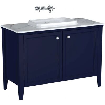 Vitra Valarte Stahlblau & Weiß Hochglanz Badezimmermöbel-Set Vitra Valarte Stahlblau & Weiß Hochglanz Badezimmermöbel-Set