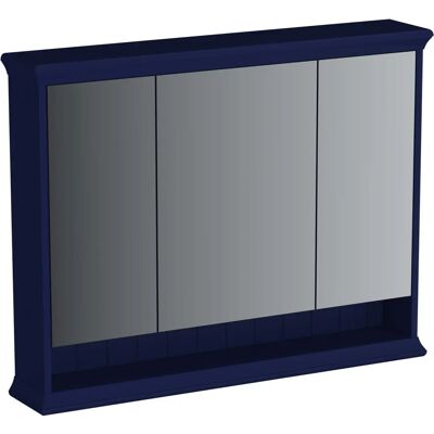 Vitra Valarte LED-Spiegelschrank - 3 Türen, Blau MDF, Beleuchtung Vitra Valarte LED-Spiegelschrank - 3 Türen, Blau MDF, Beleuchtung