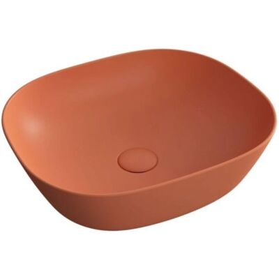 Vitra Modèle 7810B477-0016 - Lavabo de salle de bain rectangulaire - Terre rouge mat - Publicité Vitra Modèle 7810B477-0016 - Lavabo de salle de bain rectangulaire - Terre rouge mat - Publicité