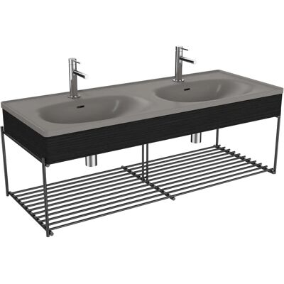 Vitra Equal Ensemble Double Lavabo - Asymétrique, Panneau en bois, Fixé au mur - Publicité Vitra Equal Ensemble Double Lavabo - Asymétrique, Panneau en bois, Fixé au mur - Publicité