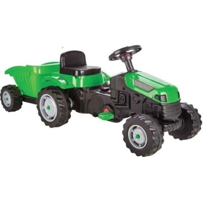 Tracteur pour enfants Pilsan - Pedales actifs - Vert avec remorque - Publicité Tracteur pour enfants Pilsan - Pedales actifs - Vert avec remorque - Publicité