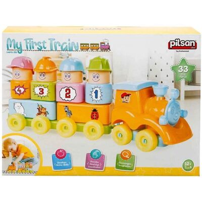 Pilsan 03228 Mein erster Zug - 33-teiliges Set, bunte Bausteine & Figuren Pilsan 03228 Mein erster Zug - 33-teiliges Set, bunte Bausteine & Figuren