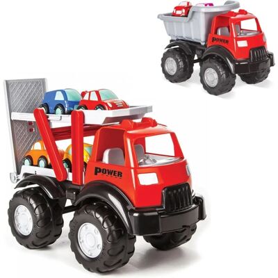 Pilsan Kinder Transporter - Ladebrücke - 4 Kleinautos - Spielzeugauto Pilsan Kinder Transporter - Ladebrücke - 4 Kleinautos - Spielzeugauto