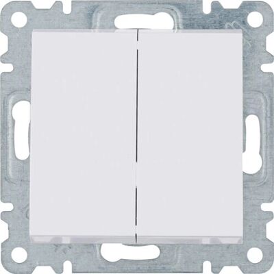 Hager Blanco Interruptor Doble - Accesorio para Caja Eléctrica Hager Blanco Interruptor Doble - Accesorio para Caja Eléctrica