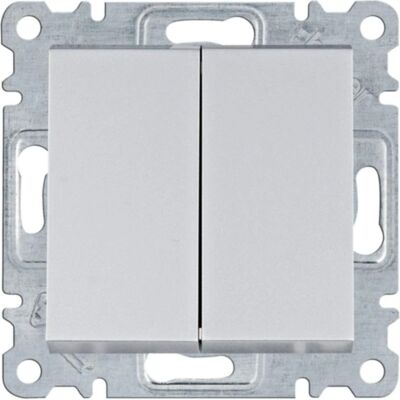 Hager Lumina WL0052 Interrupteur Double - IP44 Hager Lumina WL0052 Interrupteur Double - IP44