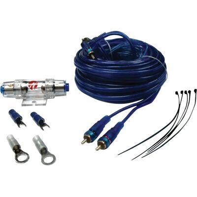 Conjunto de cabos para subwoofer Necom - Cobre, 6mm2, 5m - Kit cabos subwoofer Conjunto de cabos para subwoofer Necom - Cobre, 6mm2, 5m - Kit cabos subwoofer