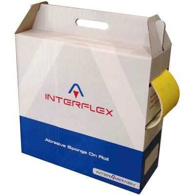Rouleau de papier abrasif mousse jaune Interflex - Ponçage du bois - Publicité Rouleau de papier abrasif mousse jaune Interflex - Ponçage du bois - Publicité