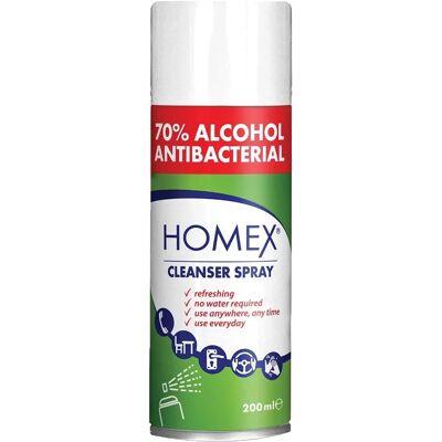 Homex Spray 70% Alcohol 200ml - Spray desinfectante Homex Spray 70% Alcohol 200ml - Spray desinfectante