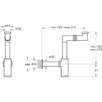 Vitra A45133 Kompakter Chrom-Siphon - Platzsparend Vitra A45133 Kompakter Chrom-Siphon - Platzsparend