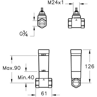 VitrA inbouwlichaam voor afsluitkraan 3/4" - inbouwlichaam VitrA inbouwlichaam voor afsluitkraan 3/4" - inbouwlichaam