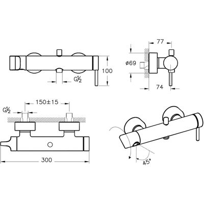 Vitra Origin Bad- und Duscharmatur - Keramik, Temperaturregler, Automatik Vitra Origin Bad- und Duscharmatur - Keramik, Temperaturregler, Automatik