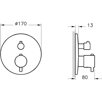 VitrA Origin douche thermostaat - inbouw, voor 2 gebruikers VitrA Origin douche thermostaat - inbouw, voor 2 gebruikers