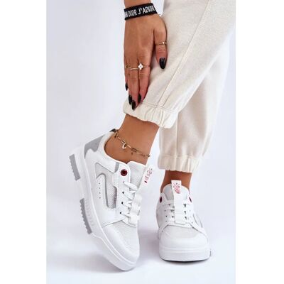 Białe buty sportowe Cross Jeans - Niska platforma - Buty sportowe Białe buty sportowe Cross Jeans - Niska platforma - Buty sportowe