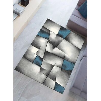 Merinos Türkis Geometrischer Muster Teppich - Teppich Merinos Türkis Geometrischer Muster Teppich - Teppich