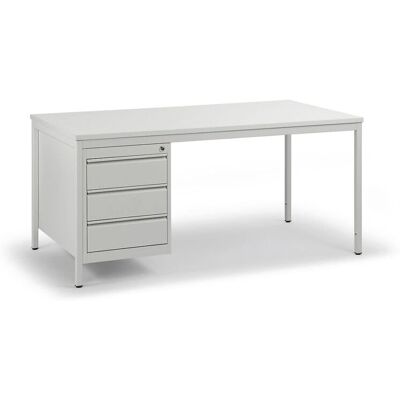 Scrivania per responsabili Eurokraft - Grigio chiaro, 3 cassetti, 1600x800mm Scrivania per responsabili Eurokraft - Grigio chiaro, 3 cassetti, 1600x800mm