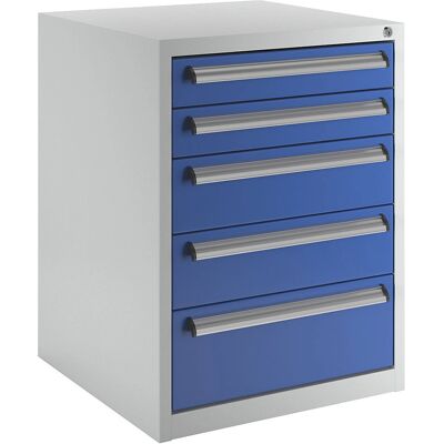Armadio per strumenti Eurokraft basic - Acciaio, con serratura, 5 cassetti Armadio per strumenti Eurokraft basic - Acciaio, con serratura, 5 cassetti