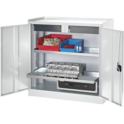Armadio attrezzi EUROKRAFTpro - 2 cassetti, 2 scaffali - Stoccaggio strumenti e postazioni di lavoro Armadio attrezzi EUROKRAFTpro - 2 cassetti, 2 scaffali - Stoccaggio strumenti e postazioni di lavoro