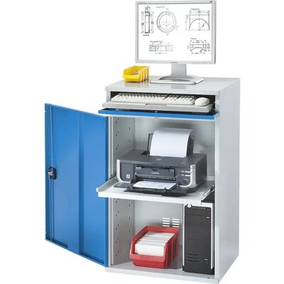 Postazione di lavoro Eurokraft pro in acciaio - Blu chiaro e grigio - 1060x650 mm Postazione di lavoro Eurokraft pro in acciaio - Blu chiaro e grigio - 1060x650 mm