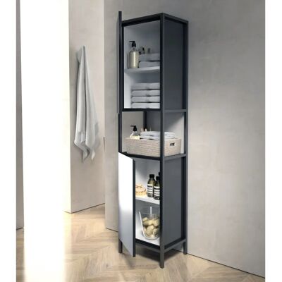 Megabad Loft 2.0 Badschrank - Schwarz matt - 170cm, 2 Türen, links Megabad Loft 2.0 Badschrank - Schwarz matt - 170cm, 2 Türen, links