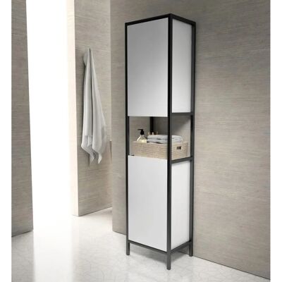 Megabad Loft Hoogkast - Linkse scharnier - 170cm - Zwart - Metaalframe Megabad Loft Hoogkast - Linkse scharnier - 170cm - Zwart - Metaalframe