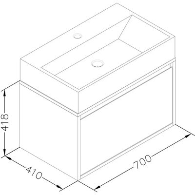 Megabad Profi Collection Pure 2.0 Waschtischunterschrank - 70 cm mit 1 Auszug Megabad Profi Collection Pure 2.0 Waschtischunterschrank - 70 cm mit 1 Auszug