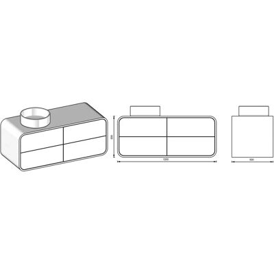 Megabad - Profi Arc - 120 cm - linkes Waschbecken - bathroom vanity Megabad - Profi Arc - 120 cm - linkes Waschbecken - bathroom vanity