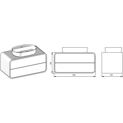Megabad - Profi Collection Pure Arc - 100 cm - Bathroom vanity Megabad - Profi Collection Pure Arc - 100 cm - Bathroom vanity
