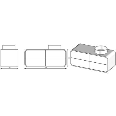 Megabad - Profi Collection Pure Arc - 4 Schubladen Megabad - Profi Collection Pure Arc - 4 Schubladen