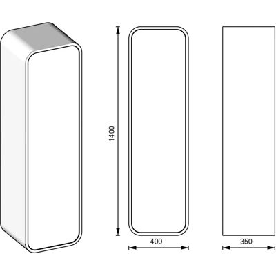 Megabad - Pure Arc Hochschrank - Türanschlag rechts - Cabinet Megabad - Pure Arc Hochschrank - Türanschlag rechts - Cabinet