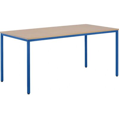 Tavolo universale Eurokraft basic - 720x1600x800mm - Piano decor faggio - Struttura Encián blu Tavolo universale Eurokraft basic - 720x1600x800mm - Piano decor faggio - Struttura Encián blu