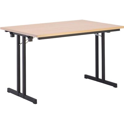 Mesa plegable Kaiserkraft con tablero grueso - Plegable, Marco negro Mesa plegable Kaiserkraft con tablero grueso - Plegable, Marco negro