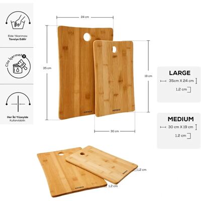 Karaca - 8697918506384 - Bambusz - 2-Darab - Cutting Board Karaca - 8697918506384 - Bambusz - 2-Darab - Cutting Board