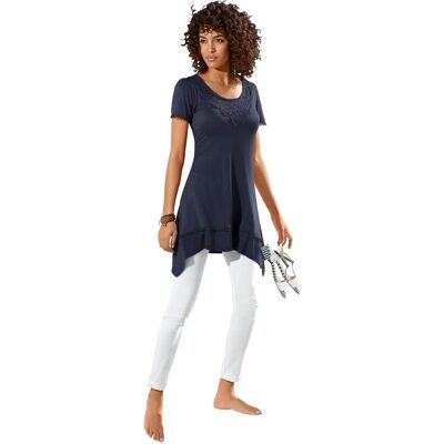 Linea Tesini Marine Spitzenhals T-Shirt - T-Shirt Linea Tesini Marine Spitzenhals T-Shirt - T-Shirt