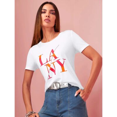HEINE Modell Shirt Weiß Gemustert T-Shirt HEINE Modell Shirt Weiß Gemustert T-Shirt