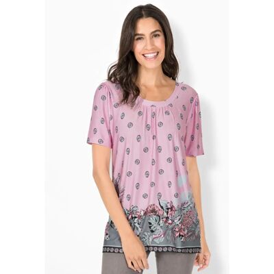 INSPIRATIONEN Fließende Blumiger Rüschen-Tunika - Damen-Shirt INSPIRATIONEN Fließende Blumiger Rüschen-Tunika - Damen-Shirt
