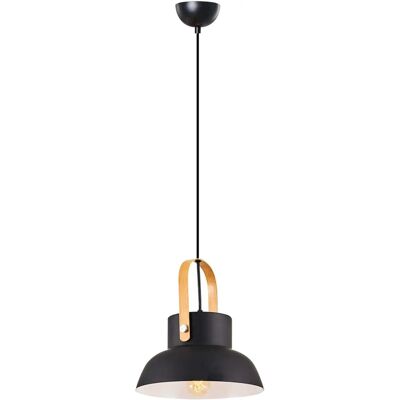 Lustre Suspendu Buck - Bois & Métal - 24x24x120cm - Noir Lustre Suspendu Buck - Bois & Métal - 24x24x120cm - Noir