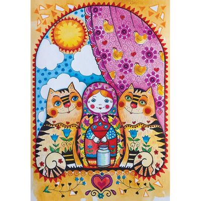 Anatolian 3606 puzzle Babushka kočka - Puzzle Anatolian 3606 puzzle Babushka kočka - Puzzle