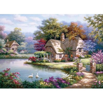 Anatolian Puzzle Cottage Cygnes - Puzzle - Publicité Anatolian Puzzle Cottage Cygnes - Puzzle - Publicité