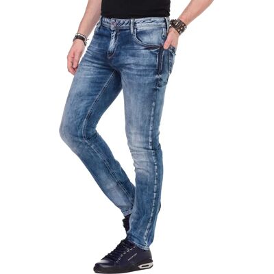 CIPO & BAXX Herren Blaue Straight Fit Jeans - Jeans CIPO & BAXX Herren Blaue Straight Fit Jeans - Jeans