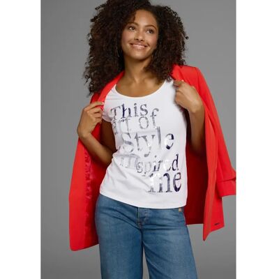 LAURA SCOTT Weiß Jersey Damen T-Shirt LAURA SCOTT Weiß Jersey Damen T-Shirt