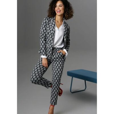 ANISTON SELECTED Modell 48 Grauer Blazer mit Streifen und Punkten - Blazer ANISTON SELECTED Modell 48 Grauer Blazer mit Streifen und Punkten - Blazer
